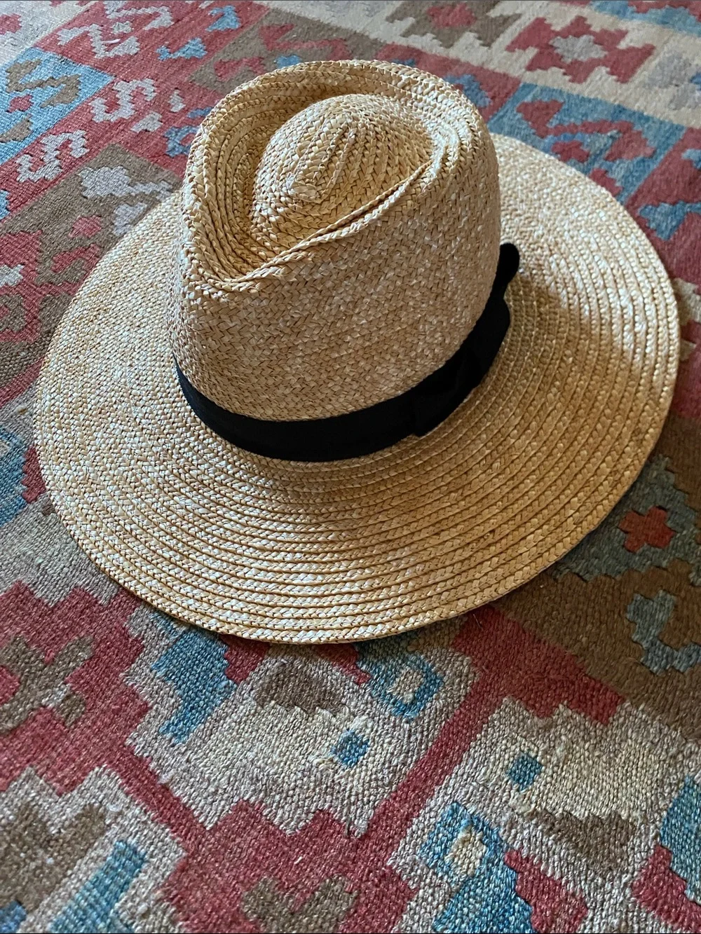 Brixton Joanna wide brim straw hat xs w/ black band